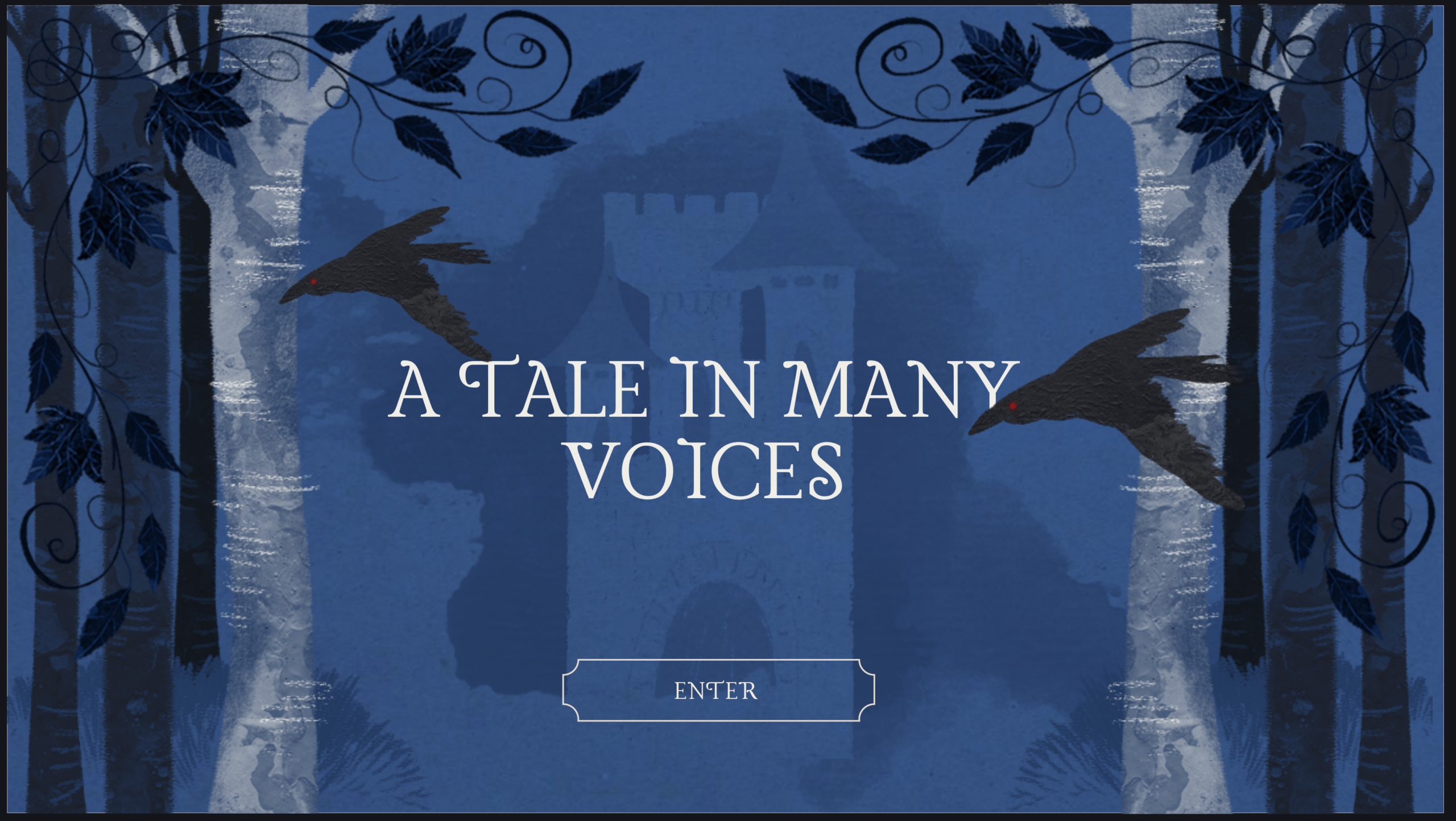 Screenshot of the startpage of "A tale in many voices" module